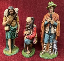 Nativity Shepherds Three Antique Plaster frm Catholic Church Damage C.S. 13-17