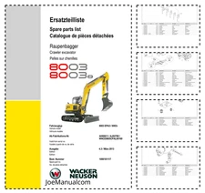 Wacker Neuson 8003 Excavator Parts Catalog PDF
