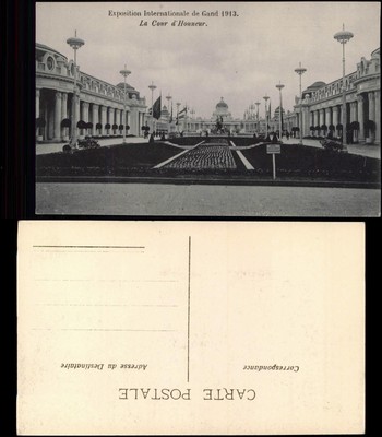 Postkaart Gent Ghent (Gand) EXPO Weltaustellung La Cour d'Honneur. 1913