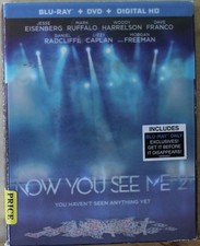 Now You See Me 2 Blu-ray, DVD 2016 With Lenticular Slipcover/ Sealed/3497