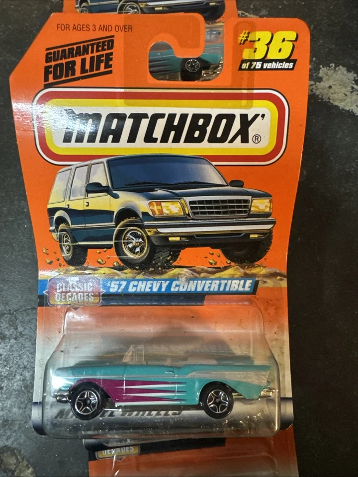 Matchbox '57 Chevy Convertible #36 Blue - Image 2 of 2