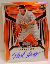 NICK KURTZ RC ORANGE #3 /4 AUTO LEAF METAL BASEBALL 2023