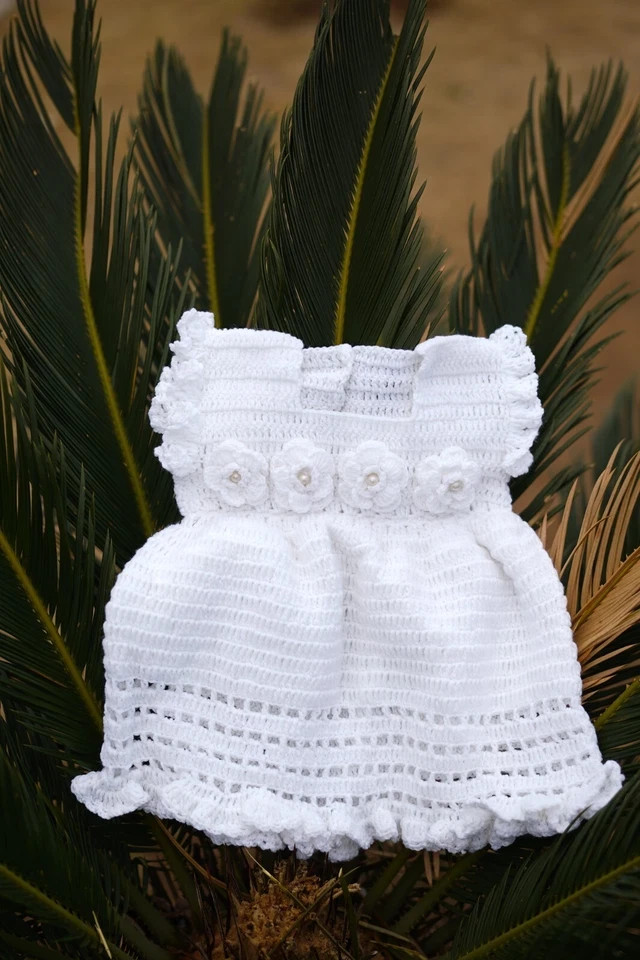 Baby Crochet Dress Girl Boy Adorable Handmade Soft Comfortable Perfect for Newbo image 3