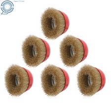 4 Crimped Wire Cup Wheel Brush Set For Grinders 58-11 Arbor 6 Pack