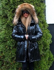 Pelzmantel Echtpelz Pelz 100% Real Ranch Farmer Raccoon  Parka Hood XL/2XL