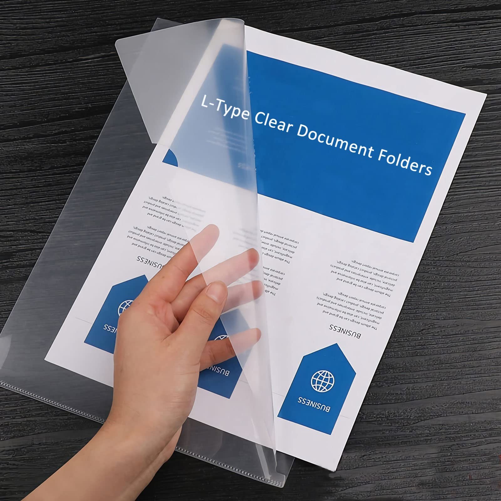 Clear Document Folder Copy Safe Project Pockets fits 8.5x11 Letter Size US Pa...