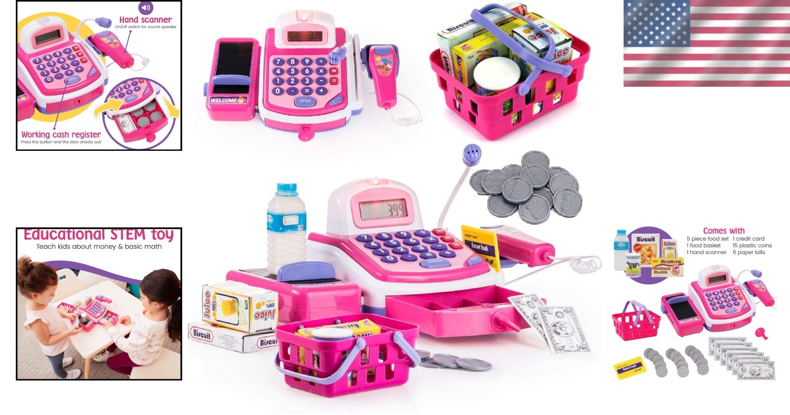 как выглядит Electronic Grocery Store Pretend Play Cash Register фото