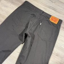 Levi's 505 Mens 33x34 Jeans Regular Fit Straight Leg  Dark Gray White Tab