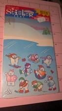 Vintage Stickers American Greetings Snowman Skating Scene 2 Sheets New Pack
