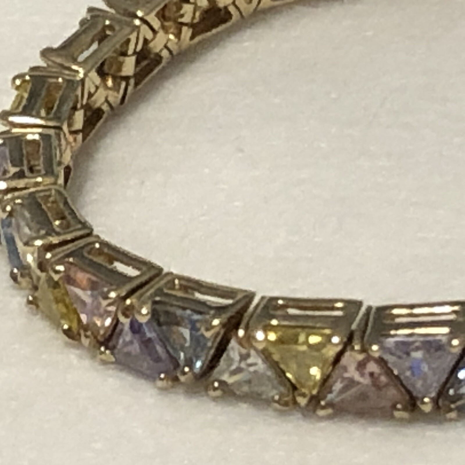 Silver Bracelet Multi- Colored Cubic Zirconia Sto… - image 5