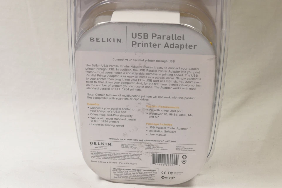 Belkin USB to Parallel Printer Adapter Model F5U002v1 - Image 2 of 3