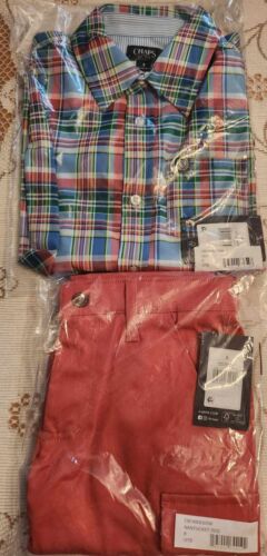 Chaps Ralph Lauren Boys Short Set Button Down Shirt Size 8