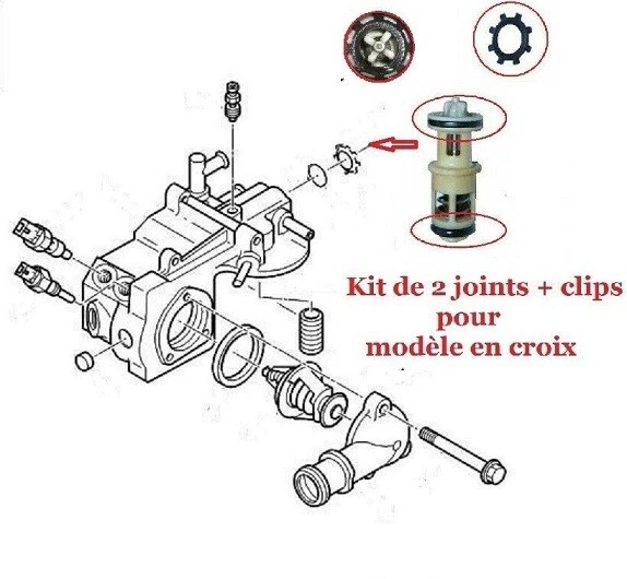 JOINT +CLIPS REPARATION SUPPORT FILTRE A GASOIL MODELE CROIX CITROEN SAXO DIESEL - Photo 4/4