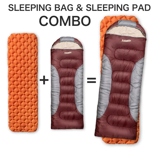 Winter Sleeping Bag + Sleeping Pad - COMBO - 0 degree Cold Weather Adult Camping
