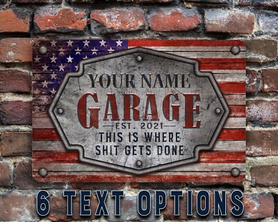 Garage Sign Vintage American Theme Personalized Metal Sign