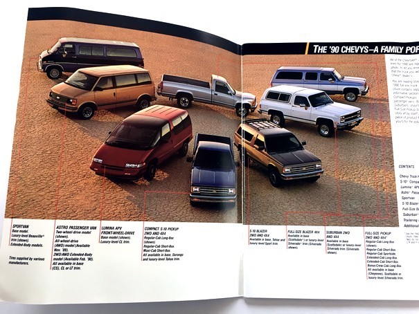 1990 Chevrolet Truck 90-page Brochure Catalog - Astro Van Blazer