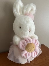 Bunnies By The Bay Cricket Island Blossom Bunny Plush With Pink Flower EUC