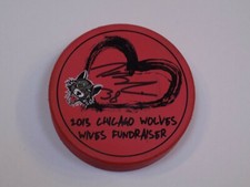 Chicago Wolves Wives Pink Hockey Puck AHL Autographed Signed 2013 Jeremie Blain