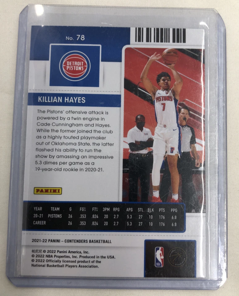 Killian Hayes 2021-22 Panini Contenders Basketball 78 Red Foil Game Night Ticket - Image 2 of 2