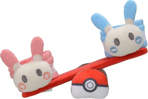 Pokemon Dolls House (Plusle Posipi) (Minun Negapi) Seesaw Plush Toy - Foto 3 di 8