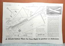 ABSTRACT ANT ANTOINETTE BALSA FREE FLIGHT MODEL AIRPLANE PLANS 12" WINGSPAN