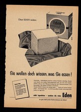 3w4685/ Alte Reklame von 1958 &ndash; EDEN Pflanzenmargarine &ndash; Sie wollen doch wissen.