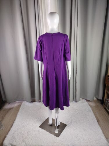 Abito midi Jessica London donna taglie forti casual manica corta viola taglia 18 - Foto 4 di 12