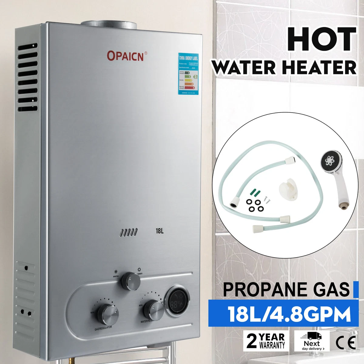 18L 5GPM Tankless LPG Liquid Propane Gas Hot Water Heater On-Demand Water  Boiler | eBay