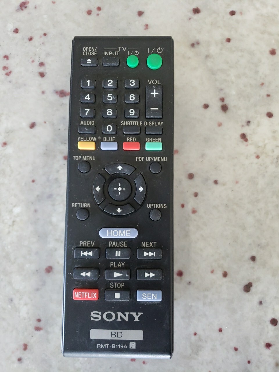 Sony RMTB119A RMTB119A BLURAY Remote for Sony BD BDPBX59 BDPS390