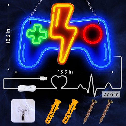 LED Neon Schild Licht Nachtlicht USB&Batteri Leuchtreklame Sign Lampe Wanddekor - Bild 11 von 22
