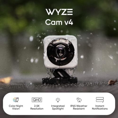 Wyze Cam v4, 2K HD Wi-Fi Smart Home Security Camera, Indoor/Outdoor Use, Pet/Bab - Picture 4 of 4