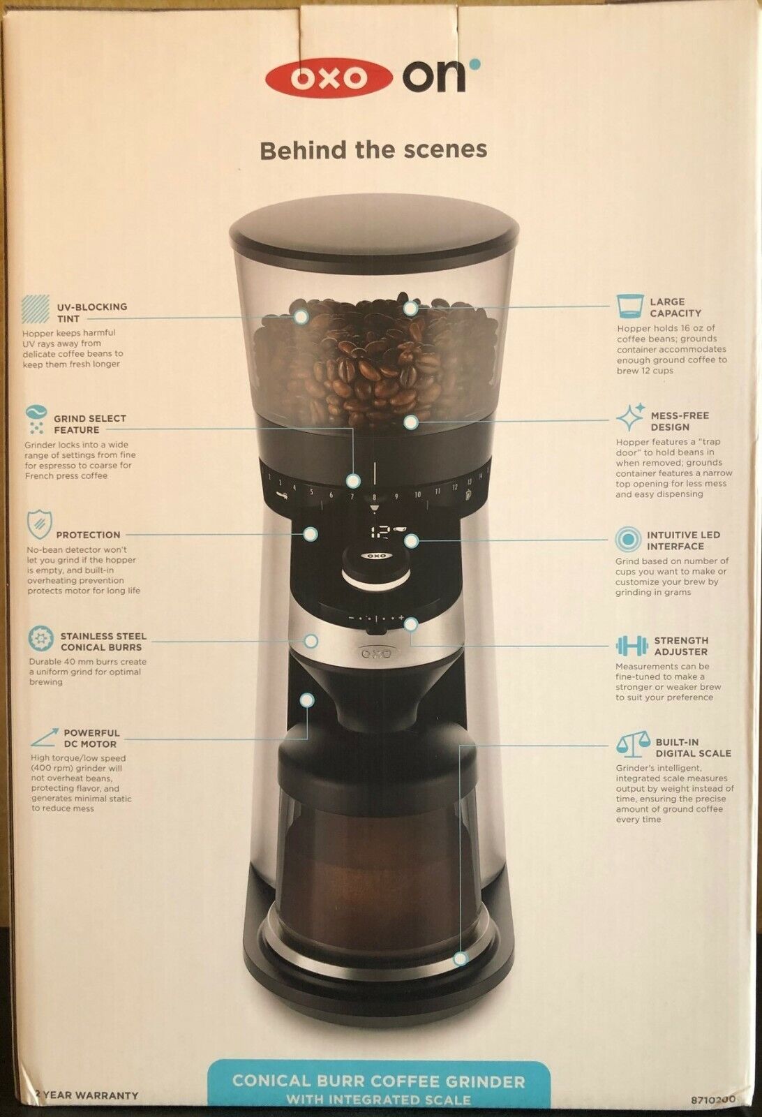 OXO Conical Burr Coffee Grinder with Integrated Scale