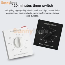 120-Minutes Mechanical Countdown Timer Switch for Lights, Fan, Pump Timer Switch
