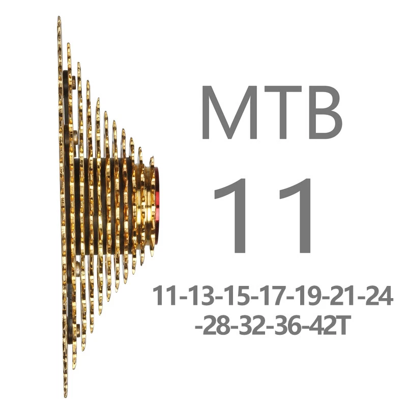 Gold 11Speed Ultralight Cassette 11Speed 11- 42T Mountain Bike Bicycle Freewheel - Image 4 of 4