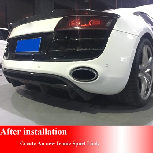 Matte Black Rear Bumper Lip Diffuser BODYKIT For Audi R8 GT V8 V10 Coupe 2010-15 - Picture 6 of 9