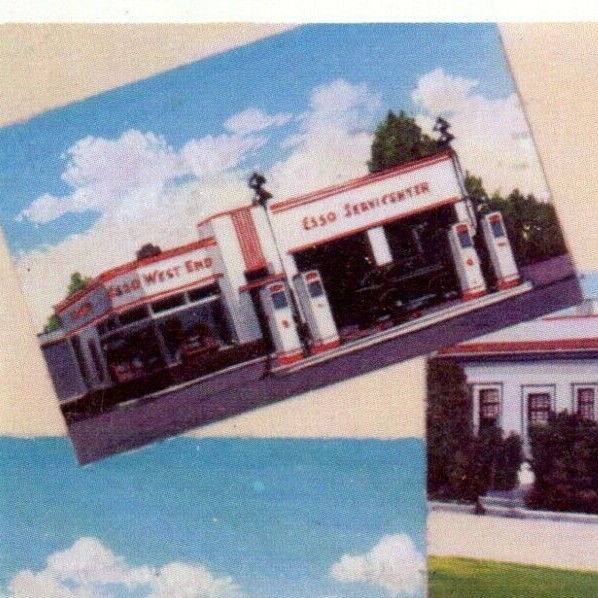 1950 ELKTON MD West End Gardens Motel Esso Gas Station Postcard DP eBay