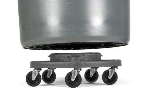 Trash Can Dolly Heavy-duty | 5 Caster | 460 Lb Capacity | 18" Gray - Picture 2 of 8