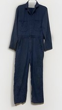 Vintage Pacific Uniform Corp Denim Coveralls Sz 36 Railroad, Mechanic, Button Up