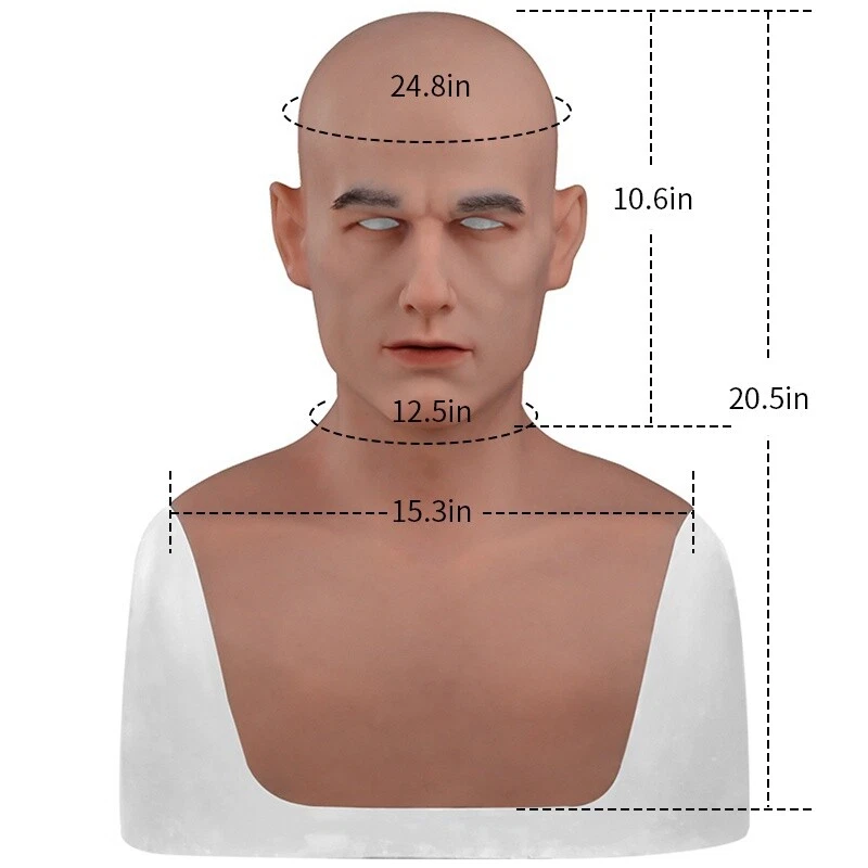 Avi Realistic Silicone Mask Full Headwear Men Mask for Crossdresser Halloween - Image 4 of 4