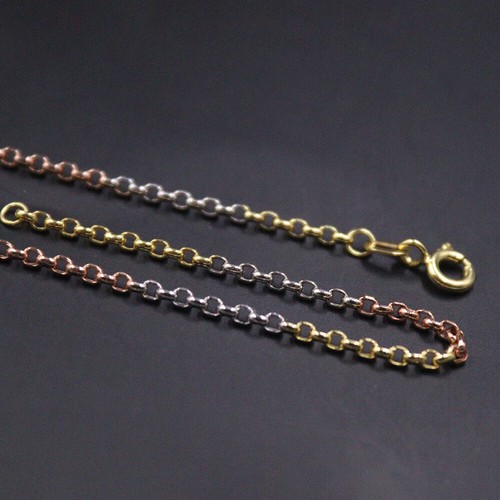 Real 18K Multi-Tone Gold 2mm Rolo Link 
