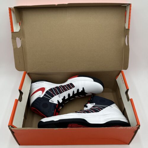 Nike Lunar Hyperdunk + White Blue Red USA 2012 Size 12 Used 524934-102 - Picture 24 of 24
