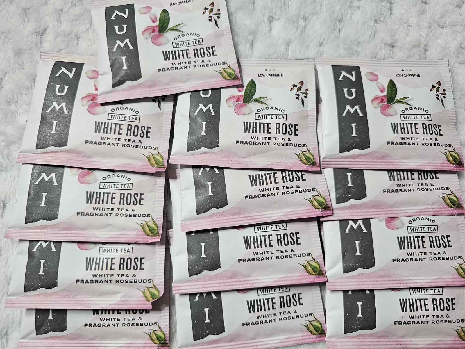 Numi Organic Tea White Rose, 13 Count of Tea Bags, White Tea NO BOX