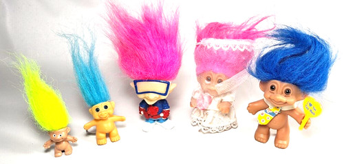 Vintage Troll Dolls lot of 5.