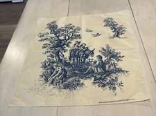 Vintage Hav-A-Hank Toile RN15187 Ivory And Blue 21” Vintage French Romantic-NEW