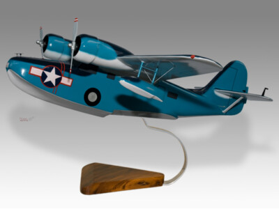 Grumman Goose G21A US Navy Tricolor Solid Mahogany Desktop Wood Model