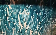 ANTIQUE VERY LARGE TURQUOISE AQUA BLUE GRANITEWARE ENAMELWARE WASH BASIN HANDLES