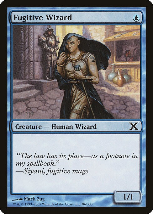 Fugitive Wizard NonFoil Tenth Edition 86 NM MTG