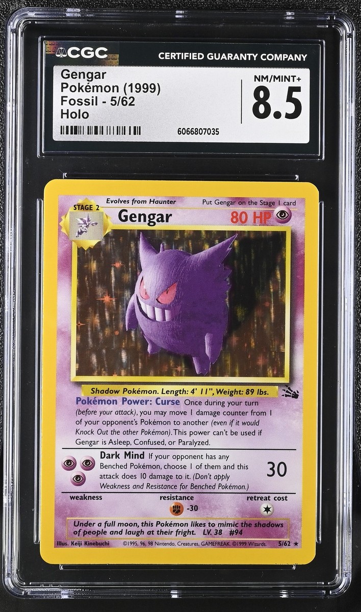 CGC 8.5 Gengar 1999 Fossil 5/62 Holo Pokemon Card | eBay