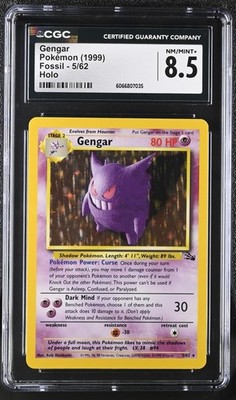 CGC 8.5 Gengar 1999 Fossil 5/62 Holo Pokemon Card | eBay