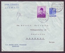 q8912/ Indonesia Airmail Cover t/Denmark 1957